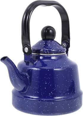 Hemoton 1151800ukup Stovetop Tea Kettle 1.1l Blue Enamel Retro Coffee Water Milk Warm