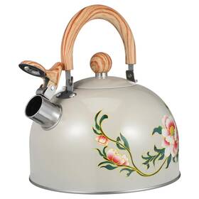 Holidyoyo 5237eubn15j Whistling Tea Kettle Floral Pattern Teapot With Handle Water Boiling Pot 3-qu