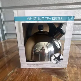 Tk30342 Home Basics Stainless Steel Whistling Tea Kettle 2.5l Gas Electric