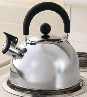 Home-x 11126 Classic Stainless Steel Whistling Tea Kettle Pot 2 Quart Kitchen Coffee