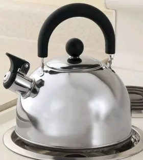 11126 Home-x Classic Stainless Steel Whistling Tea Kettle Pot 2 Quart Kitchen Coffee