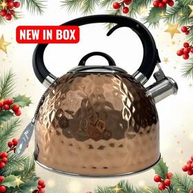 Hong Rui Hr706-1 Copper Hammered Stainless Steel Whistling Kettle 3l Capacity Nib