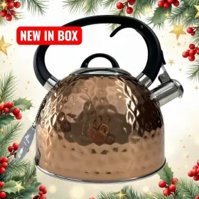 Hr706-1 Hong Rui Copper Hammered Stainless Steel Whistling Kettle 3l Capacity Nib