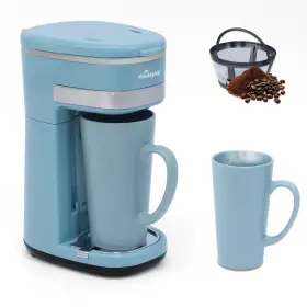 266557 Housesaid Coffee Machine Single Serve Maker One Cup Small Blue
