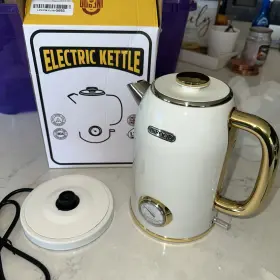 Infood-kettle-01 Infood Retro Electric Kettle 2l / 67oz Hot Water White Gold