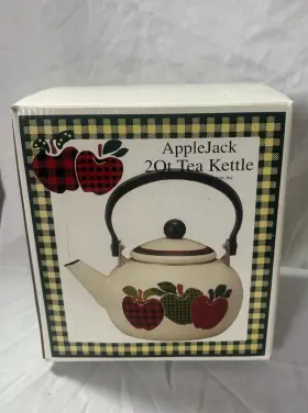 30606 Ingleman Designs Inc Applejack 2 Quart Tea Kettle Porcelain On Steel Chip Resistant