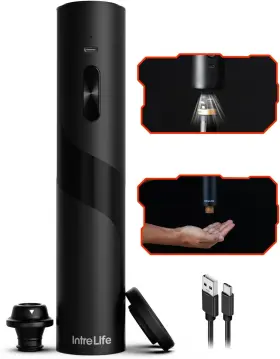 Kps-372301a Intrelife 2 In 1 Electric Wine Opener Set Rechargeable Bottle
