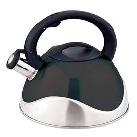 J&v Textiles 618718343533 Stainless Steel Whistling Tea Kettle 3-quart Black