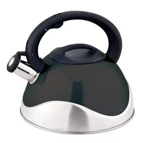 J&v Textiles 618718343533 Stainless Steel Whistling Tea Kettle 3-quart Black