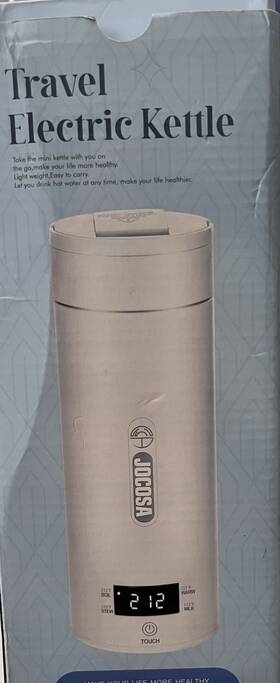 Jocosa X004bci-a3 Travel Electric Kettle 400ml Stainless Steel White Temp Control 300w