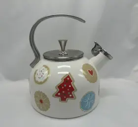 893847 Kate Spade New York Cookie Time Tea Kettle Christmas Lenox White Candy Cane