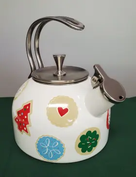 L893847 Kate Spade New York Lenox Cookie Time 2.5 Qrt Christmas Winter Tea Kettle Euc