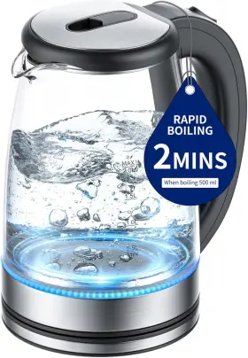 1500w Kemzez 607604339590 Electric Kettle Glass 2l Fast Boiling Hot Water Boiler With Auto Shut-off