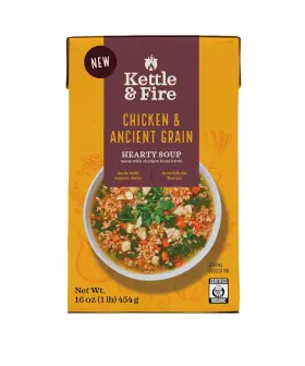 Kettle & Fire 0851702007701 And Chicken Ancient Grains Hearty Soup 16 Oz