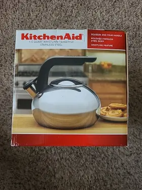 Kitchenaid 051153542299 1.5 Quart Stainless Steel Whistling Stove Top Tea Kettle With Lid