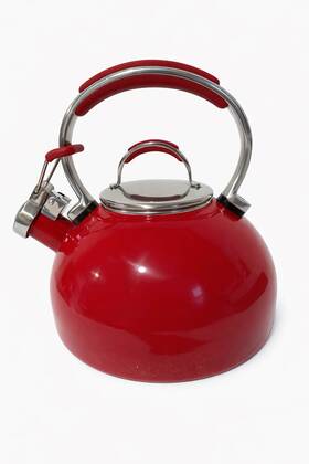 Kitchenaid 2qt.1832 Red 2 Quart Whistling Tea Kettle Stainless Steel Enamel Ergonomic Handle