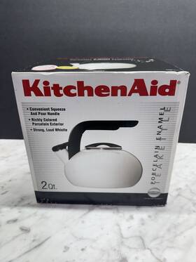 Kitchenaid 51630 2 Quart Whistling Tea Kettle White Porcelain Enamel - New