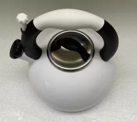 Tq-08 Kitchenaid Whistling Tea Coffee Kettle 2.25 Quart 2.23 L White Enamel Pot Tq 08