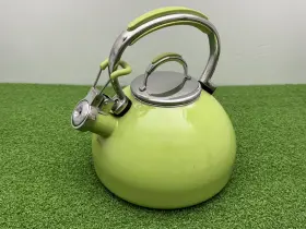 Tqqq09 Kitchenaid Whistling Kettle Tea Lime Green Enamel Stainless 2 Quart / 1.9 L