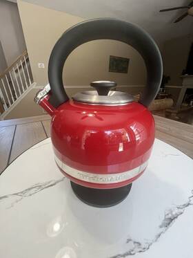 Kitchenaid Wz443 2 Quart Tea Kettle /boil Water Pot Red Enamel Black Handle