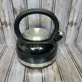 Wz623 Kitchenaid Whistling 2 Quart Black Enamel Tea Kettle C Handle Trim Band