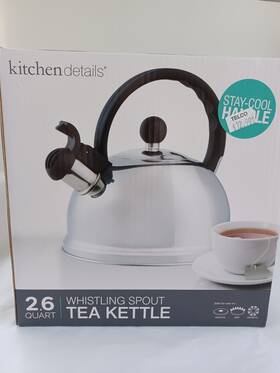 Kitchendetails 96306 Kitchen Details 2.6 Quart - Stay Cool Handle Whistling Spout Tea Kettle