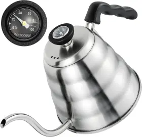 Kc2310 Koocovel Pour Over Coffee Maker 1.2l/40oz Stainless 1.3 Quarts Polished Silver