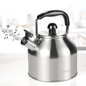 Kc243ssh Koocovel Tea Kettle For Stove Top 304 Stainless 4.2 Quarts Polished Silver