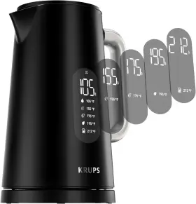 10942226857 Krups Smart Temp Electric Kettle 1.7l Capacity 5 Precise Temperature Settings