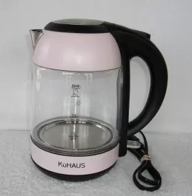 70155724 Kuhaus Pink Electric Glass Kettle