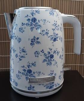 Laura Ashley 313092441485 China Rose Cordless Electric Jug Stainless Steel Tea Kettle