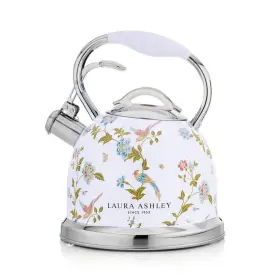 93986331 Laura Ashley Stovetop Kettle White Stainless Steel Lid And Tea Maker Rubber