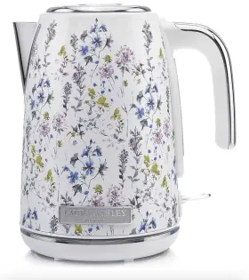 Vqsbpkk278lawm Laura Ashley Stainless Steel Electric Jug Kettle 1.7 Liter - 1500w Rapid Boil Wild Meadow New