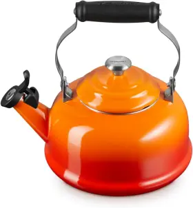Le Creuset 313101468472 Enamel On Steel Whistling Tea Kettle With Metal Finishes 1.7 Qt. Fl