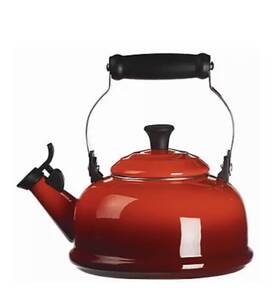 Le Creuset 401010100800 Red Whistling Kettle With Black Handle 1.7 Quart Cerise