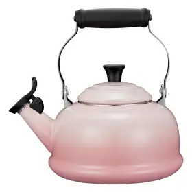 40114260777201 Le Creuset Enamel On Steel 1.7 Quart Classic Whistling Kettle Shell Pink - New