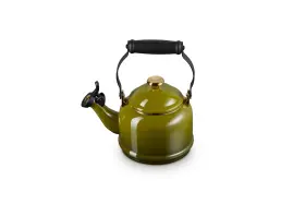 40130210411221 Le Creuset 1.3 Quart Olive Green Stovetop Kettle Fast Heating Carbon Steel