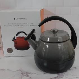 Le Creuset 40200310444241 Enameled Steel 2.2 Quart Cloche Kettle In Flint Oyster - New