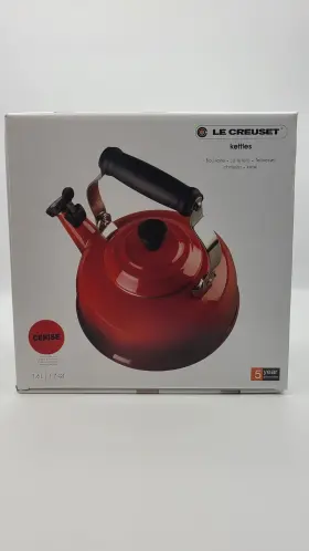 92009500060000 Le Creuset New Cherry Red Cerise 1.6l Whistling Tea Kettle With Fixed Whistle