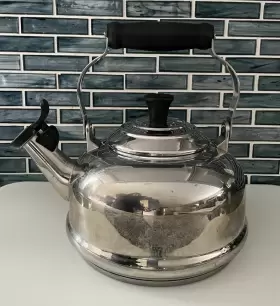 N15025 Le Creuset Whistling Tea Kettle Stainless Steel 1.7 Quart 1.6 L Classic