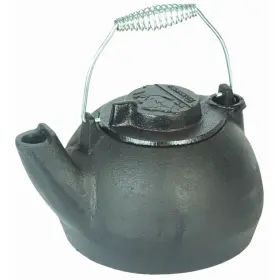 100015009 Lehmans Classic Cast Iron Teakettle Attached Lid Stay Cool Handle 2 Quart