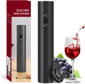 Jxmh1021 Lifwargm Electric Wine Opener With Foil Cutter Battery-powered Automatic Black
