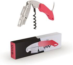 Llo U900w Ullo Professional Wine Opener With Serrated Foil Cutter And Bottle Cap Pink
