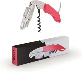 U900w  Llo Ullo Professional Wine Opener With Serrated Foil Cutter And Bottle Cap Pink