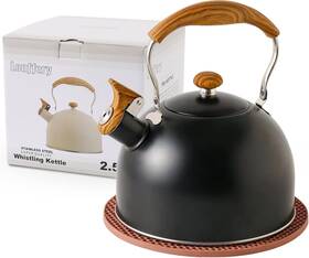 Lonffery 313097412459 Tea Kettle For Stove Top 2.5 Quart Whistling With Food Gra