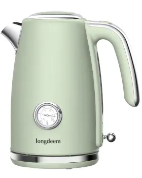 Longdeem 712679919032 Electric Tea Kettle For Boiling Water Wide Open Lid Retro Green Stainless S