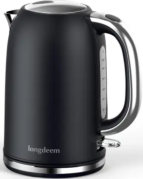 Longdeem 744784829326 Boiling Water Electric Tea Kettle Wide Open Lid Stainless Steel Cooker
