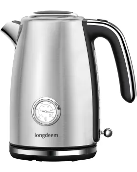 Ld-k3041e-silver Longdeem Electric Kettle Quick Heating Hot Tea Water Boiler With Thermometer 1.7l Sta