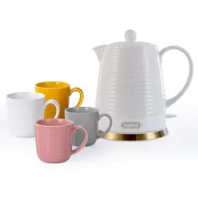 1000w Longseed 755086202809 Ceramic Electric Kettle Set With Infuser And Cups In 4 Colors 1.2l/1000w Bo