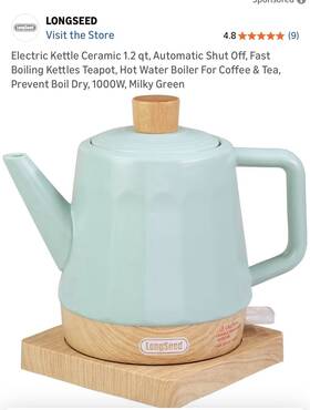 Longseed S121dt Electric Kettle Ceramic 1.2 Qt